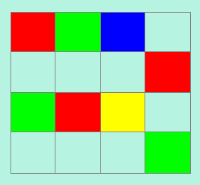 Sudoku mit 4 Farben und 2 L�sungen